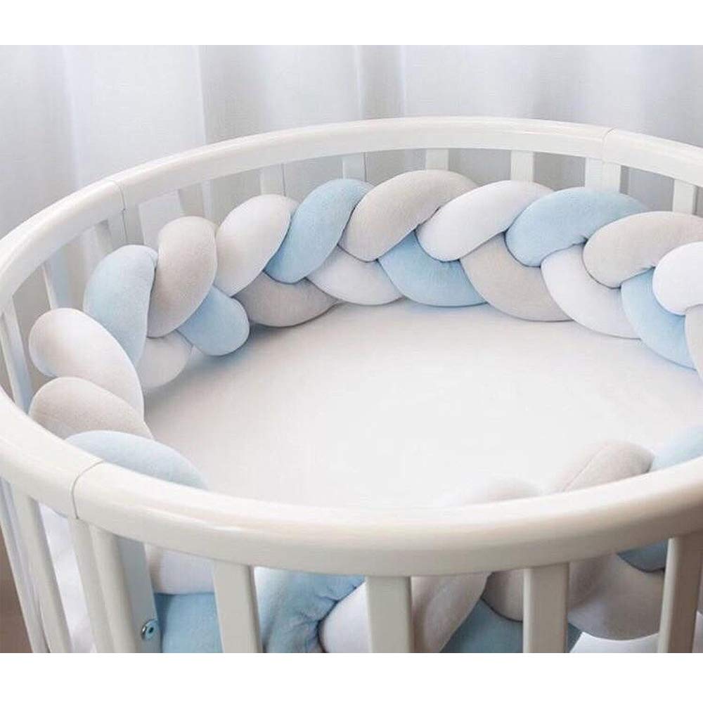 HAHASOLE Infant Soft Pad Braided round Crib Bumper