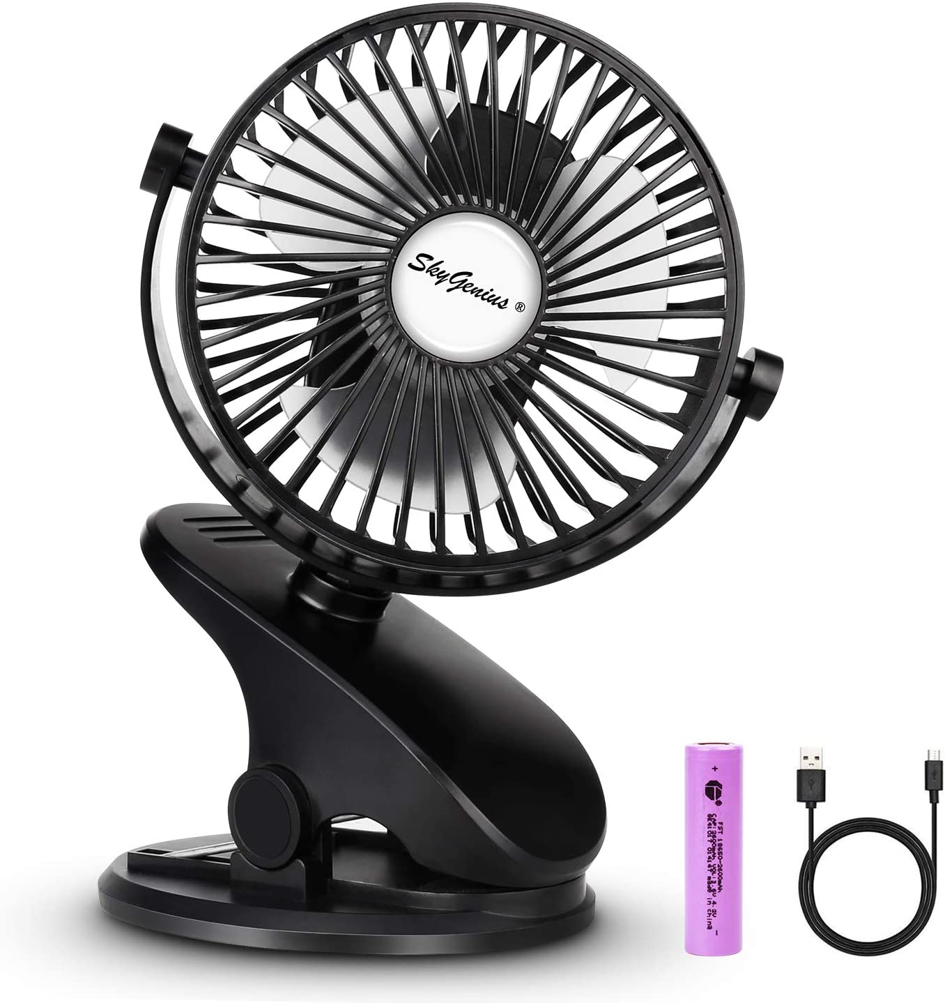 SkyGenius Battery Operated Clip Best Stroller Fan