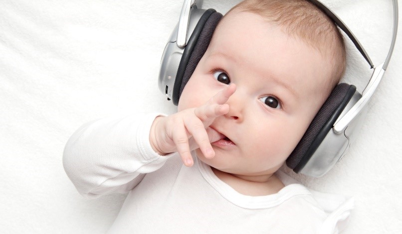 baby listening to music